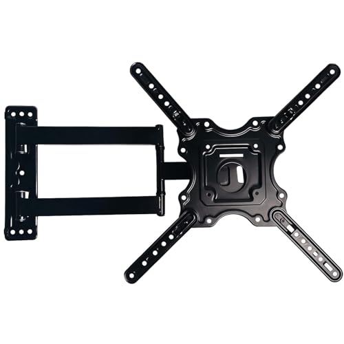 Image of SM4 Movable /Swivel TV Wall Mount for 32 to 55 Inch LED /LCD /Smart TVs | Tilt +8 to -5 & 180 Swivel |Heavy Duty Wall Bracket | Max Load 30 Kg | VESA 200x200 & 400x400 (Black)