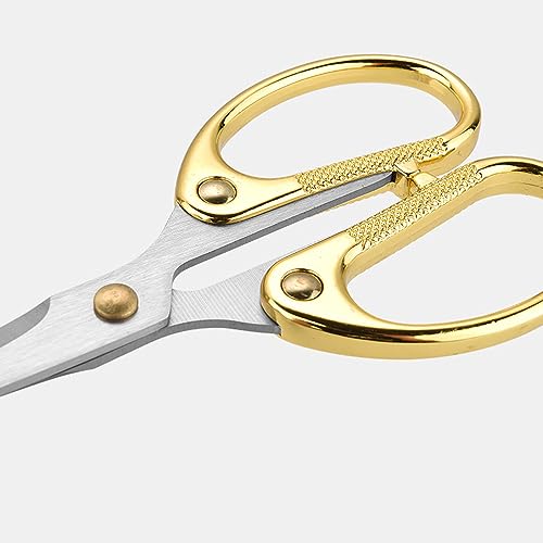 Aemoe SC0005-GOLD-S 5 Inch All Stainless Steel Office Scissors,Ultra Sharp Blade Shears,Sturdy Sharp Scissors For Office Home School Sewing Fabric Craft Supplies Multipurpose Scissors Gold thumb #2
