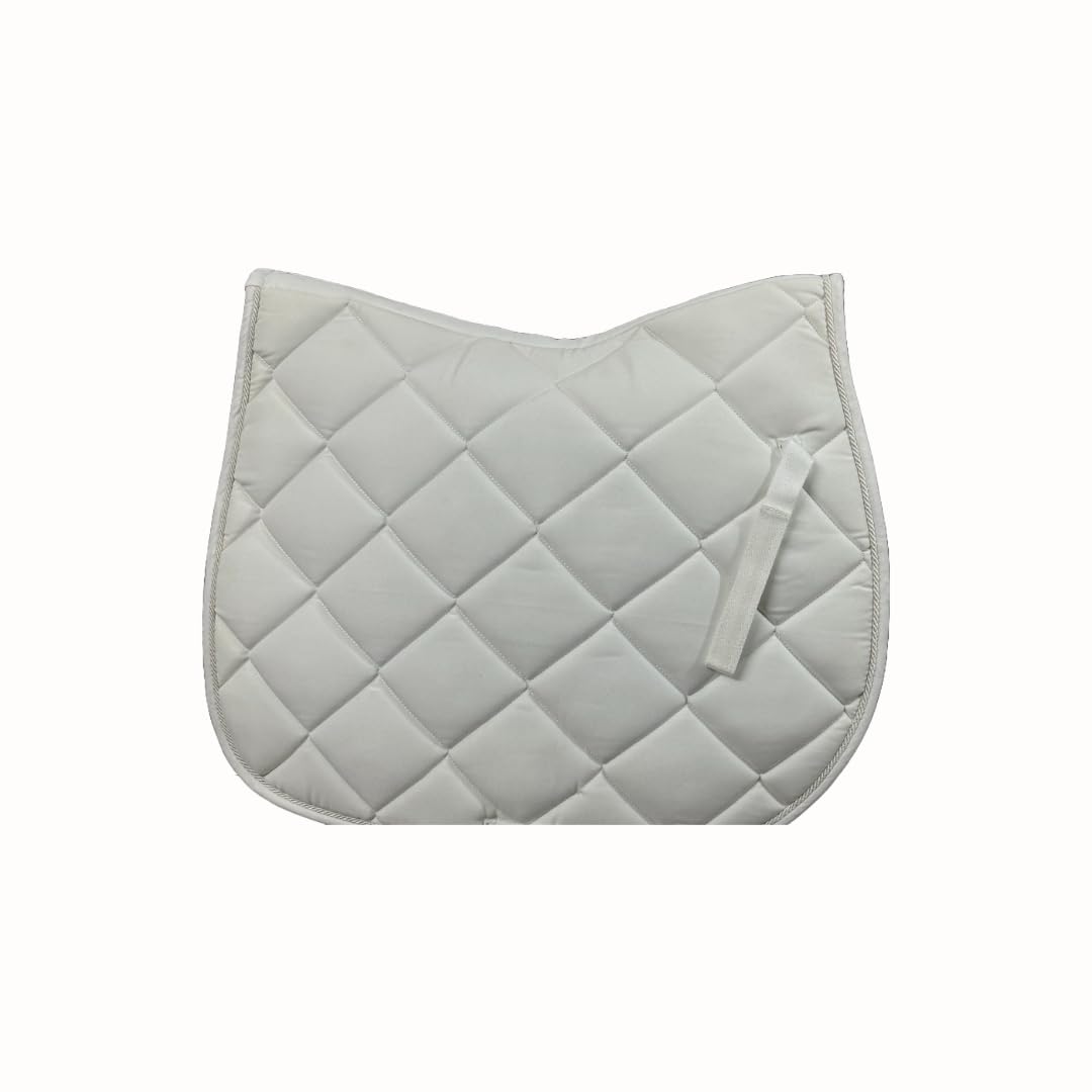 ASTILE EQUESTRIAN SADDLE PADS GENERAL PURPOSE SADDLE PADS NUMNAH QUILTED (COB/FULL, WHITE)