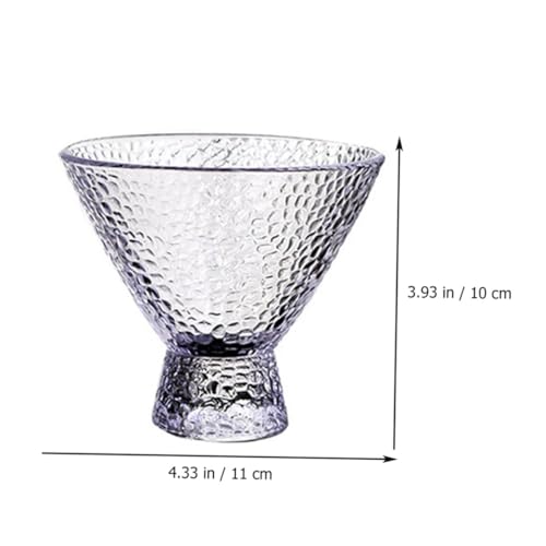 Copa de vino de vidrio martillado de 230ml transparente y multifuncional 3