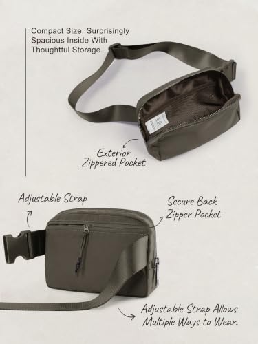 Image of ODODOS Unisex Mini Belt Bag with Adjustable Strap Small Fanny Pack for Workout Running Traveling Hiking, Turkish Coffee