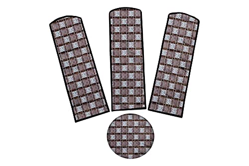 Image of Stylista Waterproof & Dustproof Three Blade Ceiling Fan Cover with attachable Enclosure Set of 2 Fan Covers Basketweave Pattern Multicolor