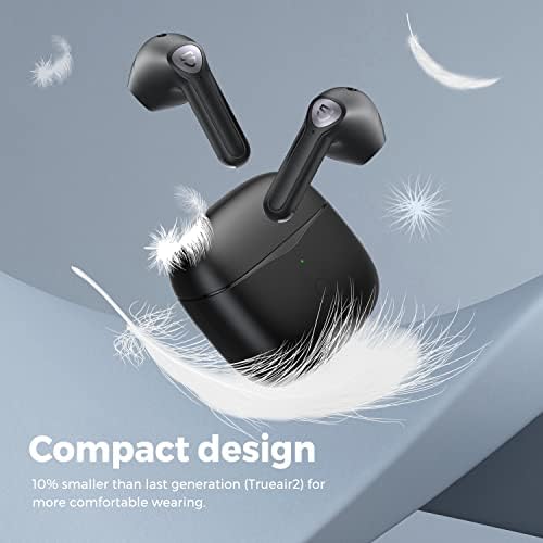 SoundPEATS Air3 Wireless Earbuds Mini Bluetooth V5.2 Earphones, Qualcomm QCC3040, aptX-Adaptive, 4-Mic and cVc 8.0 Noise Cancellation, TrueWireless Mirroring Tech, in-Ear Detection, Game Mode (Black)