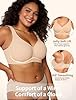 KeepMyself Women Supportive Wireless Bra Push Up Full Coverage Seamless Bra Comfortable No Underwire Everyday Bra with Padded Nude X