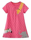 Little Girl Casual Dress Kids Summer Dot Adorable Animals Printed Dresses 5T Child Shirt