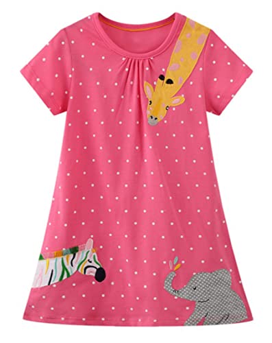 Little Girl Casual Dress Kids Summer Dot Adorable Animals Printed Dresses 5T Child Shirt #TOP5
