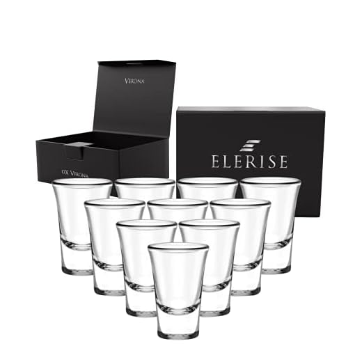 Elerise Shotglas uppsättning av 12 klart shotglas med tung bas (1 oz)