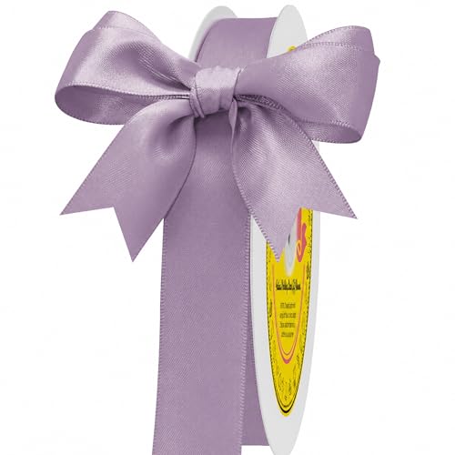 Image of Double Face Dusty Purple Satin Ribbon 7 /8 Inch X 100 Yards Polyester Ribbon for Gift Wrapping Very Suitable for Weddings Party Hair Bow Invitation Decorations and More