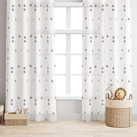 Dalina Textil - Cortina Translúcida Infantil con Estrellas Cover