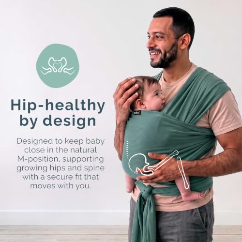 Image of Boba Baby Wrap Carrier Green Mesh