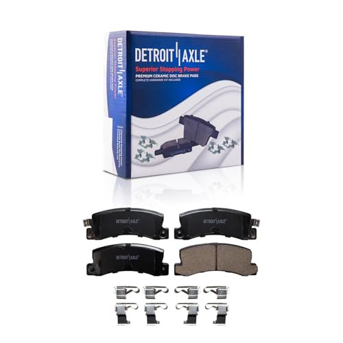 Image of Detroit Axle - Brake Kit for V6 Models 4 Wheel Disc 92-96 Toyota Camry Drilled & Slotted Disc Brake Rotors 1992 1993 1994 1995 1996 Ceramic Brakes Pads Replacement Front and Rear