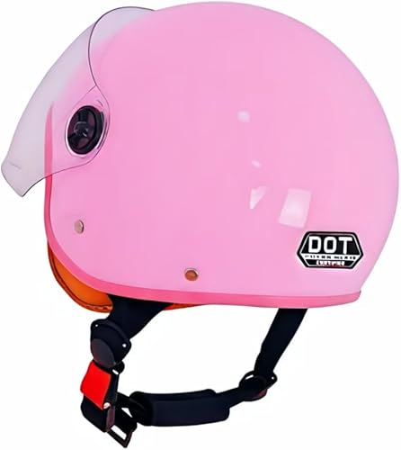 Miniatura 4 de Casco de motocicleta eléctrico retro para niños y jóvenes 34 medio, lindo casco de media cara abierto para niños, aprobado por DOT, casco para niños