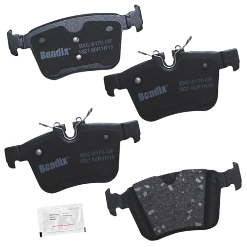 Bendix Priority1 CFC1821 Ceramic Rear Brake Pads for Select Models Jaguar E-Pace,F-Pace,I-Pace,XE,XF,Land Rover Discovery,Sport,Range Evoque,Velar,Volvo S60,S90,V60,V60 Cross Country,V90,V90 XC60,XC90