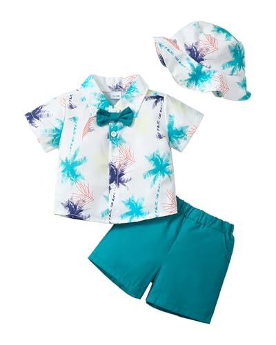 XUANHAO Toddler Baby Boy Clothes Summer Outfits Short Sleeve Button Down Shirts Shorts Clothing Boy Hawaiian Outfit Set