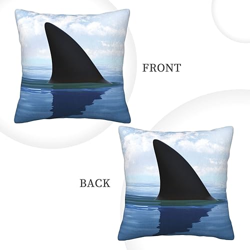 Housse de coussin velours côtelé requin 50x50 cm pour décoration de salon - 4