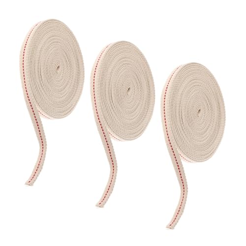 HOOTNEE 3rolls Cotton Knitted Kerosene Lamp Wick Oil Lamp Accessories for Projects Each of Wicks for Indoor Use