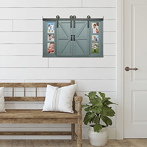 Excello Global Products Rustic Wood Chalkboard With Four 4X6 Hideaway Photos: Large Wall Mounted Magnetic Chalk Board, Perfect For Kitchen Dcor, Restaurant Menu, Bulletin Sign (Grey) #TOP5