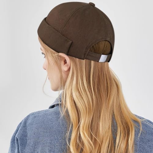 Image of Dome Brimless Hats for Women Men Beanie Docker Cap Sailor Skull Cap