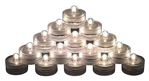 Samyo LEDTEALIGHTS 36AWW Set Of 12 Waterproof Wedding Submersible Battery Led Tea Lights Underwater Sub Lights- Wedding Centerpieces Party Decorate cover
