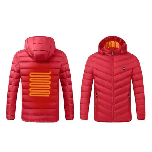 Image of Unisex Heated Down Warm Jackets Lightweight Long Sleeve Winter Coats Windproof Electric Insulated Heated Coat