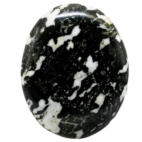 Image of Amazing Gemstone Black and White Tourmaline Crystals and Healing Stones - Large Palm Stone Crystals Piedra - Crystal for Good Luck, Positive Energy, Meditation - Unique Stocking Stuffers, Gifts Women