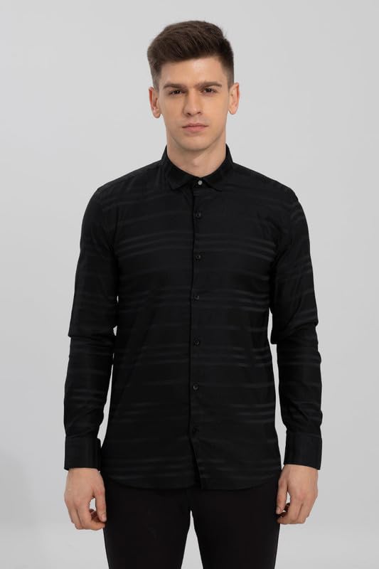 Image of SNITCH Trio Self Stripe Shirt for Men