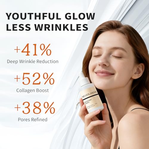 NeverLandia Anti-Aging Face Serum with Squalane & Peptide – Reduces Wrinkles, Minimizes Pores, Boosts Collagen for Firmer, Smoother Skin – Deep Hydration for All Skin Types - 50ml (1.69oz) — view 4