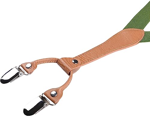 Men's Boys' Suspenders and Bow Tie Elastic with Leather Y-Back3
