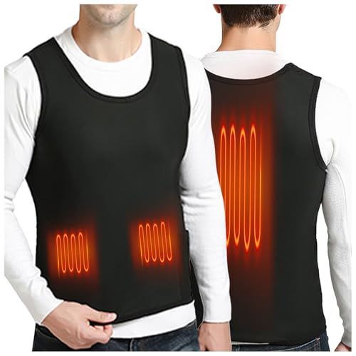 ヒーターベスト加熱ベスト 暖かい 冬用 電熱べスト 男女兼用 大きいサイズ ヒートベスト速暖 保温 軽量 加熱ウェア 防寒ジャケット 防寒対策 暖房ウェア メンズ レディース 洗濯可能 通勤 通学 屋外 作業用 バイク(ブラック,M)