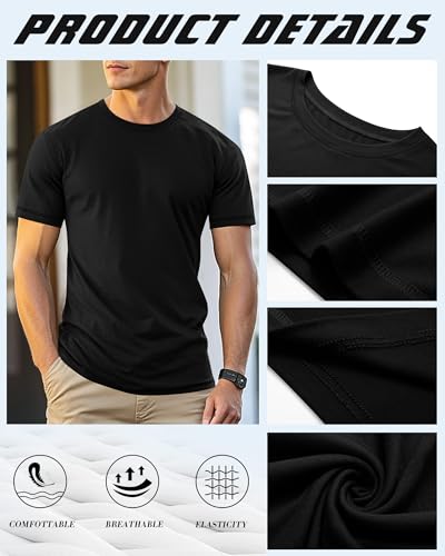 Neer 3 Pack Big and Tall Shirts for Men L-5XL, Oversized Cotton Crewneck Tops Loose Casual Large T-Shirts Summer Basic Tee2