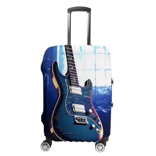 Blue Guitar Luggage Cover Travel Suitcase Covers for Luggage Elastic Carry on Luggage Covers for Suitcase Tsa Approved Washable Luggage Sleeve Protector Fits 18-32 Inch XL