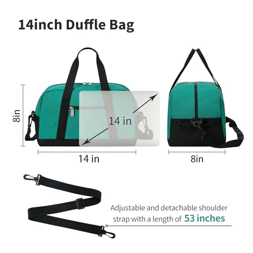 Image of Apenze Small Gym Bag 14 inch lightweight Carry On Mini Duffel Bag for Travel Sport - Green