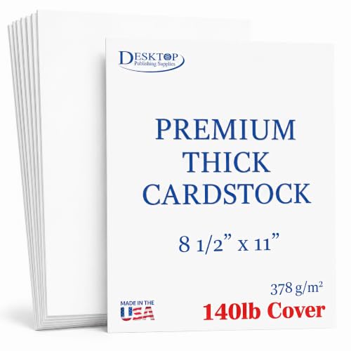Extra Heavy Duty 140lb (378gsm) White Cardstock 8.5" x 11"