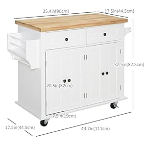 Homcomkitchenislandonwheelsrollingcartwithrubberwoodtopspiceracktowelrackanddrawersfordiningroomwhite Urban Country Home Decor Homcom kitchen island on wheels rolling cart with rubberwood top spice rack towel rack and drawers for dining room white urban country home decor