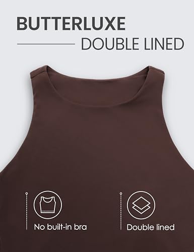 Image of CRZ YOGA Butterluxe Double Lined Crop Tank | Casual, Extremely Soft, Tight Fit, High Neck, Racerback, Sleeveless Tops for Women