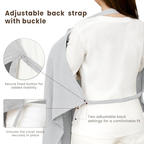 Image of Konssy Muslin Nursing Cover Up for Breastfeeding with Rigid Hoop