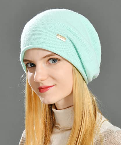 Image of jaxmonoy Cashmere Slouchy Knit Beanie Hat for Women Winter Soft Warm Ladies Wool Knitted Skull Beanies Cap