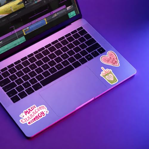 Image of Kawaiee Aesthetic Sticker Collection | Cute Pink Stickers for Laptop, Journal, Water Bottle, Phone Case & Scrapbook | Main Character Energy, Self Care & Y2K Inspired Vinyl Decals (3 Sheets)
