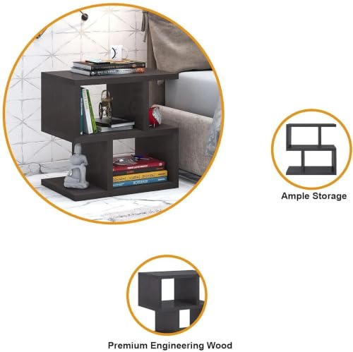 Image of Engineered Wood Zl Side Table, End Table (BLACK1)