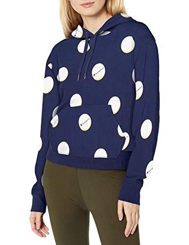 Champion Women's Campus French Terry Hoodie, Drop Shadow Dot/Athletic Navy, Small