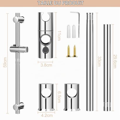 Colonne de douche inox 304 hauteur réglable Chiluxendo