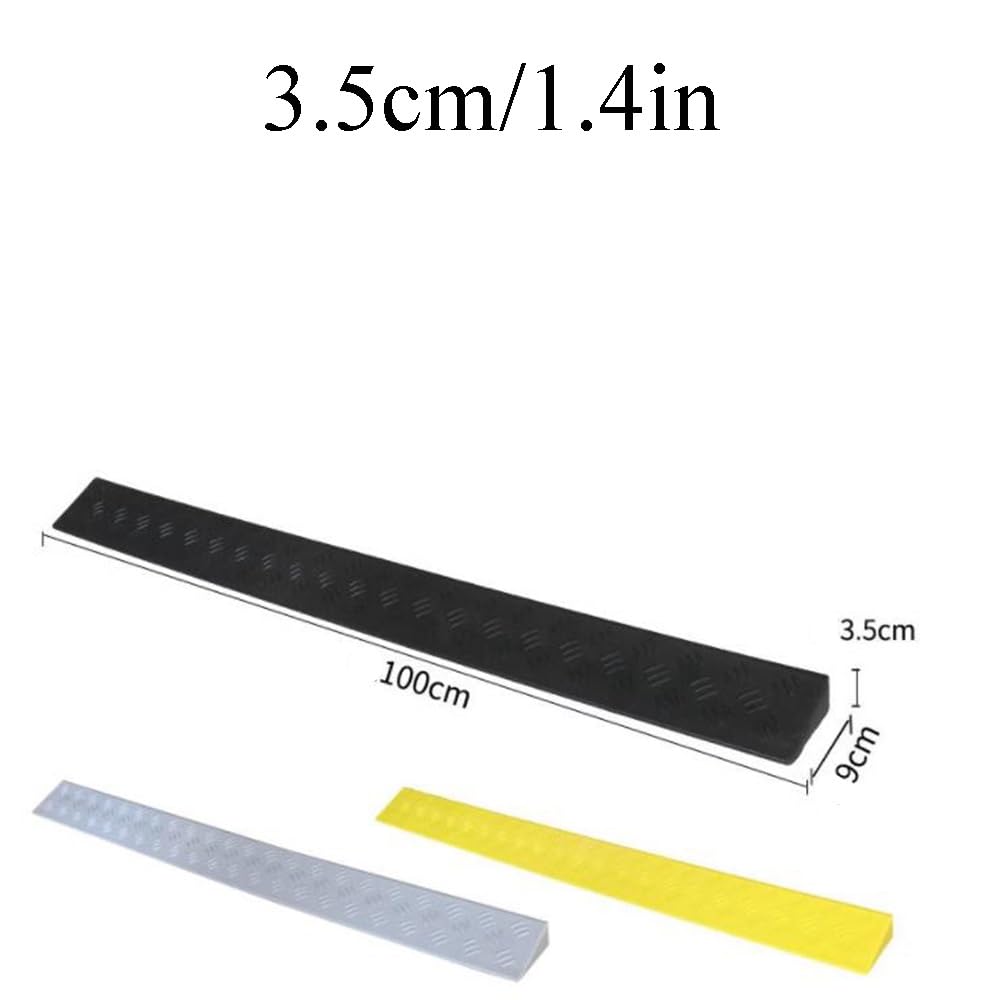 COKYIS Rampa De Umbral De Puerta Rampa De Plástico Antideslizante Rampas De Entrada, Rampas De Acera Ligero, Rampa De Acceso para Cochecito De Bebé (Color : Yellow, Size : 100 * 9 * 3.5cm)