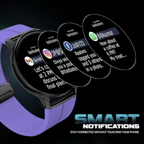 Image of GameSir Evo Vista Smartwatch, 1.39 inch HD Round Display, Bluetooth Calling, Heart Rate & SPO₂, 100+ Sports Modes, IP67, Long Battery Life for Men & Women (Magnatic Purple)