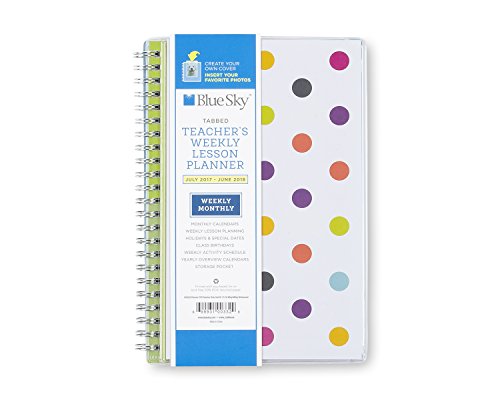 Blue Sky 100332 2017-2018 Academic Year Teachers Weekly Lesson Planner, Twin-Wire Bound, 5