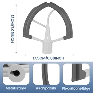 6 Quart Flex Edge Beater for KitchenAid Bowl Lift Stand Mixers With Silicone Edges For Kitchen Aid Accessories and Attachments