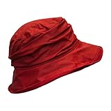 Sombrero de estilo corrugado Walker and Hawkes Diana - Gorro Encerado para Mujer - Estilo Cazador - Rojo - XXS (55cm)