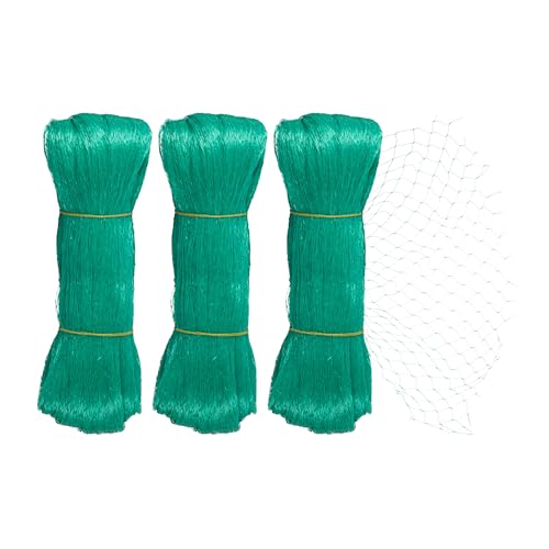 Relaxdays Filet Anti-Oiseaux, Lot de 3, Protection Jardin, Arbres, 10 x 4 m, Mailles Fines, 20x20 mm, Vert