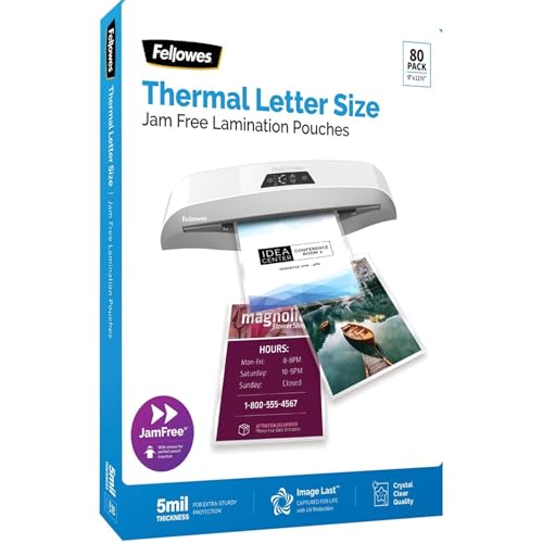 Pochettes de plastification thermique format lettre transparentes lot de 80 Fellowes