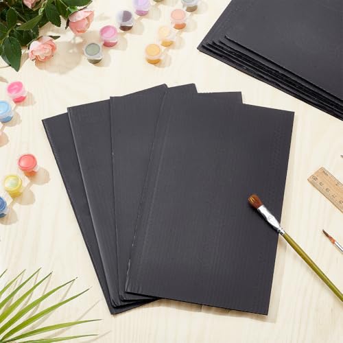 NBEADS 10 Stück Platten aus Wellpappe, 3mm Dicke Formbare Kunststoffplatten PP Kunststoff Hohlplatte Für Architekturmodelle Sandtisch Baumodell Materialbedarf, 15x25cm, Schwarz