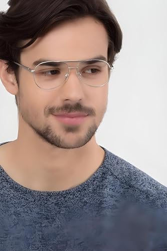 Image of Roshfort Lucky Bhaskar Zero Power Blue Cut Computer Glasses | Anti Glare, Lightweight & Blocks Harmful Rays | UV Protection Specs | Men & Women | Large | German101